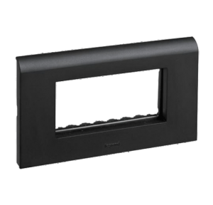 Legrand Myrius 8M Black Plate With Frame Horizontal, 6732 88